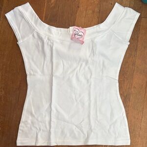 NWT XL Heart of Haute 100% Cotton White Pinup Tee